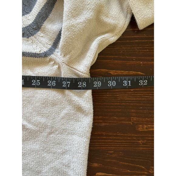 VTG Eddie Bauer Cream Grey 1/4 Zip Mock Neck Stripe Sweater T3XL Classic Preppy - Picture 13 of 16